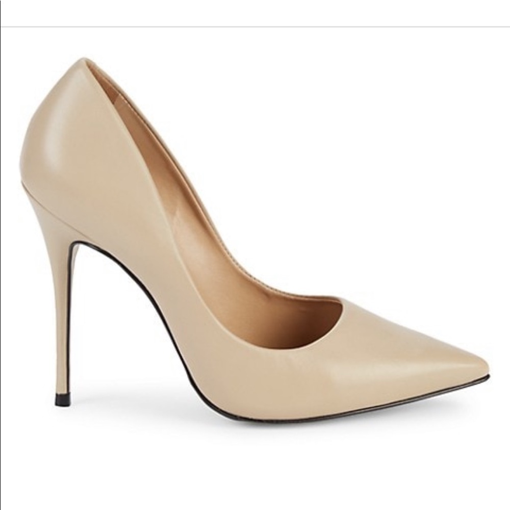 Saks 5th Avenue Point Toe Leather Pumps.